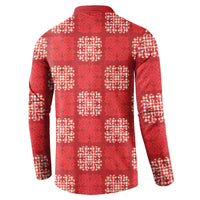 Red Palaka Quilt Hawaii Button Sweatshirt Traditional Hawaii-plaid Pattern - Polynesian Pride
