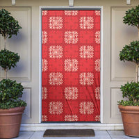Red Palaka Quilt Hawaii Door Cover Traditional Hawaii-plaid Pattern - Polynesian Pride