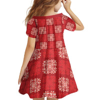 Red Palaka Quilt Hawaii Family Matching Off The Shoulder Long Sleeve Dress and Hawaiian Shirt Traditional Hawaii-plaid Pattern - Polynesian Pride