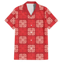 Red Palaka Quilt Hawaii Family Matching Off Shoulder Maxi Dress and Hawaiian Shirt Traditional Hawaii-plaid Pattern - Polynesian Pride