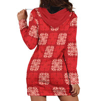 Red Palaka Quilt Hawaii Hoodie Dress Traditional Hawaii-plaid Pattern - Polynesian Pride
