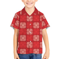 Red Palaka Quilt Hawaii Kid Hawaiian Shirt Traditional Hawaii-plaid Pattern LT14 Kid Red - Polynesian Pride