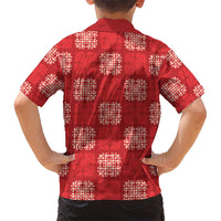 Red Palaka Quilt Hawaii Kid Hawaiian Shirt Traditional Hawaii-plaid Pattern LT14 - Polynesian Pride