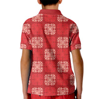 Red Palaka Quilt Hawaii Kid Polo Shirt Traditional Hawaii-plaid Pattern LT14 - Polynesian Pride
