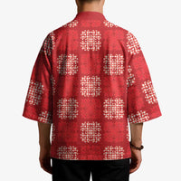 Red Palaka Quilt Hawaii Kimono Traditional Hawaii-plaid Pattern - Polynesian Pride
