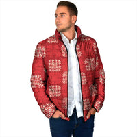 Red Palaka Quilt Hawaii Padded Jacket Traditional Hawaii-plaid Pattern - Polynesian Pride