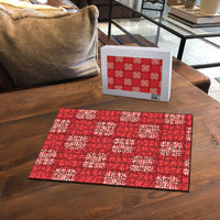 Red Palaka Quilt Hawaii Puzzle Traditional Hawaii-plaid Pattern - Polynesian Pride