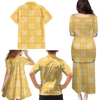 Yellow Palaka Quilt Hawaii Family Matching Puletasi and Hawaiian Shirt Traditional Hawaii-plaid Pattern - Polynesian Pride