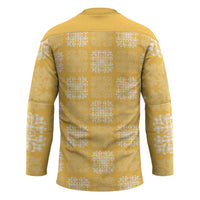 Yellow Palaka Quilt Hawaii Hockey Jersey Traditional Hawaii-plaid Pattern - Polynesian Pride