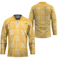 Yellow Palaka Quilt Hawaii Hockey Jersey Traditional Hawaii-plaid Pattern - Polynesian Pride