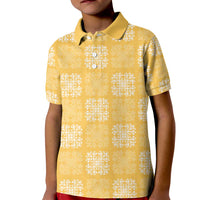 Yellow Palaka Quilt Hawaii Kid Polo Shirt Traditional Hawaii-plaid Pattern LT14 Kid Yellow - Polynesian Pride