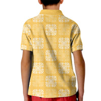 Yellow Palaka Quilt Hawaii Kid Polo Shirt Traditional Hawaii-plaid Pattern LT14 - Polynesian Pride
