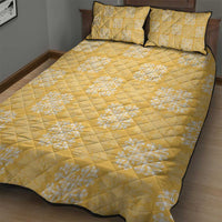 Yellow Palaka Quilt Hawaii Quilt Bed Set Traditional Hawaii-plaid Pattern - Polynesian Pride