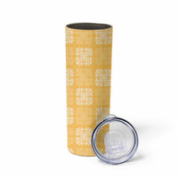 Yellow Palaka Quilt Hawaii Skinny Tumbler Traditional Hawaii-plaid Pattern - Polynesian Pride