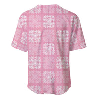 Pink Palaka Quilt Hawaii Baseball Jersey Traditional Hawaii-plaid Pattern LT14 - Polynesian Pride