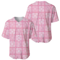 Pink Palaka Quilt Hawaii Baseball Jersey Traditional Hawaii-plaid Pattern LT14 - Polynesian Pride