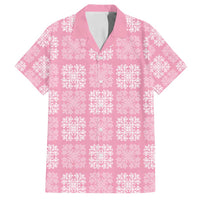 Pink Palaka Quilt Hawaii Family Matching Tank Maxi Dress and Hawaiian Shirt Traditional Hawaii-plaid Pattern - Polynesian Pride
