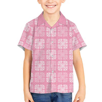 Pink Palaka Quilt Hawaii Kid Hawaiian Shirt Traditional Hawaii-plaid Pattern LT14 Kid Pink - Polynesian Pride