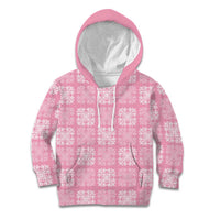 Pink Palaka Quilt Hawaii Kid Hoodie Traditional Hawaii-plaid Pattern - Polynesian Pride