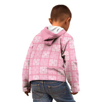 Pink Palaka Quilt Hawaii Kid Hoodie Traditional Hawaii-plaid Pattern - Polynesian Pride