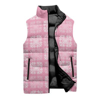 Pink Palaka Quilt Hawaii Sleeveless Puffer Jacket Traditional Hawaii-plaid Pattern - Polynesian Pride