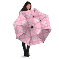 Pink Palaka Quilt Hawaii Umbrella Traditional Hawaii-plaid Pattern - Polynesian Pride