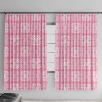 Pink Palaka Quilt Hawaii Window Curtain Traditional Hawaii-plaid Pattern - Polynesian Pride