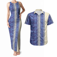 Mabuhay Philippines Festival Couples Matching Tank Maxi Dress and Hawaiian Shirt Yakan Modern Filipiniana Inspired