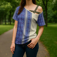 Mabuhay Philippines Festival Cross Shoulder Shirt Yakan Modern Filipiniana Inspired