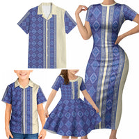 Mabuhay Philippines Festival Family Matching Short Sleeve Bodycon Dress and Hawaiian Shirt Yakan Modern Filipiniana Inspired