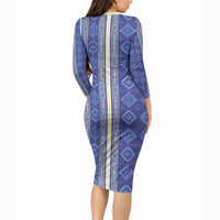 Mabuhay Philippines Festival Long Sleeve Bodycon Dress Yakan Modern Filipiniana Inspired
