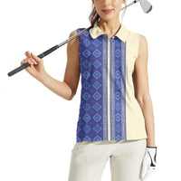 Mabuhay Philippines Festival Women Sleeveless Polo Shirt Yakan Modern Filipiniana Inspired