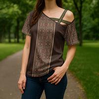 Mabuhay Philippines Festival Cross Shoulder Shirt Tnalak Modern Filipiniana Inspired