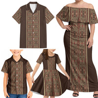 Mabuhay Philippines Festival Family Matching Off Shoulder Maxi Dress and Hawaiian Shirt Tnalak Modern Filipiniana Inspired