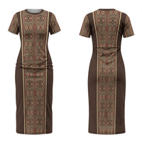 Mabuhay Philippines Festival Family Matching Short Sleeve Bodycon Dress and Hawaiian Shirt Tnalak Modern Filipiniana Inspired