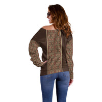 Mabuhay Philippines Festival Off Shoulder Sweater Tnalak Modern Filipiniana Inspired