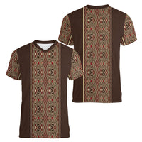 Mabuhay Philippines Festival Women V-Neck T-Shirt Tnalak Modern Filipiniana Inspired