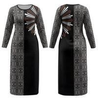 Mabuhay Philippines Festival Couples Matching Long Sleeve Bodycon Dress and Long Sleeve Button Shirt Araw Tnalak Modern Filipiniana Inspired