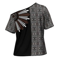 Mabuhay Philippines Festival Cross Shoulder Shirt Araw Tnalak Modern Filipiniana Inspired