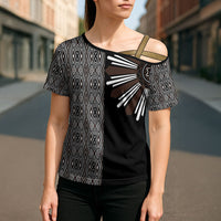 Mabuhay Philippines Festival Cross Shoulder Shirt Araw Tnalak Modern Filipiniana Inspired