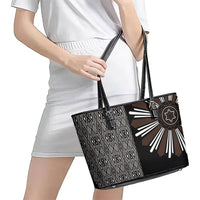 Mabuhay Philippines Festival Leather Tote Bag Araw Tnalak Modern Filipiniana Inspired