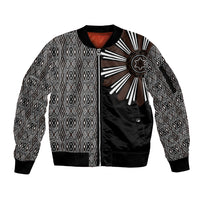 Mabuhay Philippines Festival Sleeve Zip Bomber Jacket Araw Tnalak Modern Filipiniana Inspired