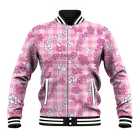 Alaka Aloha Hawaii Baseball Jacket Plumeria Lei With Palaka Motif LT14 Unisex Pink - Polynesian Pride