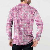 Alaka Aloha Hawaii Button Sweatshirt Plumeria Lei With Palaka Motif LT14 - Polynesian Pride