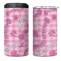 Alaka Aloha Hawaii 4 in 1 Can Cooler Tumbler Plumeria Lei With Palaka Motif - Polynesian Pride
