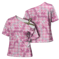 Alaka Aloha Hawaii Cross Shoulder Shirt Plumeria Lei With Palaka Motif LT14 - Polynesian Pride