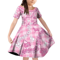 Alaka Aloha Hawaii Family Matching Off Shoulder Short Dress and Hawaiian Shirt Plumeria Lei With Palaka Motif - Polynesian Pride