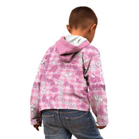 Alaka Aloha Hawaii Kid Hoodie Plumeria Lei With Palaka Motif LT14 - Polynesian Pride