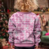 Alaka Aloha Hawaii Kid Ugly Christmas Sweater Plumeria Lei With Palaka Motif - Polynesian Pride