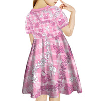 Alaka Aloha Hawaii Kid Short Sleeve Dress Plumeria Lei With Palaka Motif - Polynesian Pride
